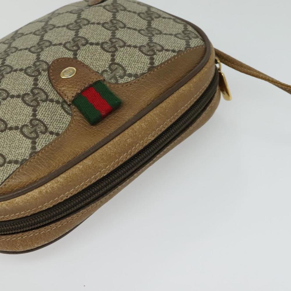GUCCI GG Supreme Web Sherry Line Bag PVC Beige Gold 89 02 066 Auth sw566 - Picture 6 of 16